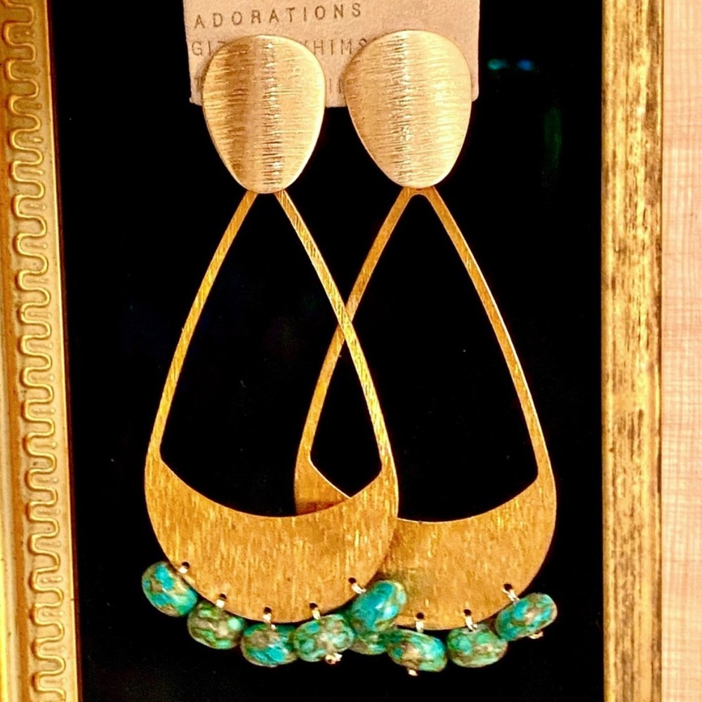 πΊπHPππΊ NWT Anthropologie Michaela Turquoise Chandeliers - Picture 5 of 16